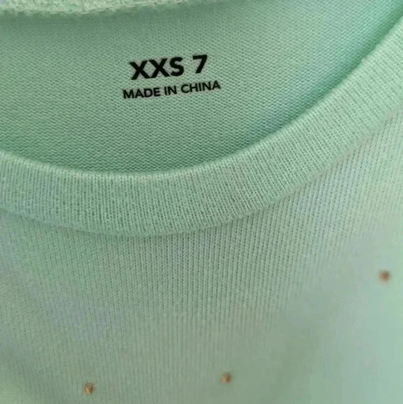 Girls Puff Long Sleeve Jeweled Tee Mint green size 7 from Evsive. 3/$15 - Picture 3 of 8